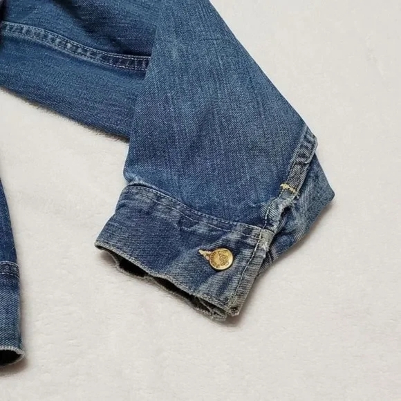 1960s Vintage Lee Sanforized 101-J USA Union Made Distressed Denim Jacket - Picture 8 of 16